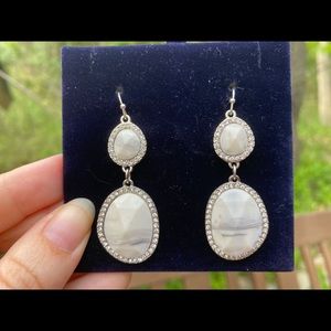 White & crystal earrings